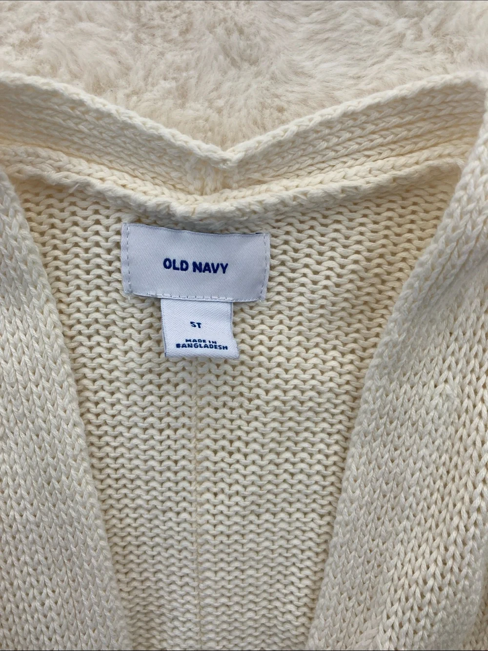 SALE! 50% Off Kids Old Navy Cream Open-Front Knit Cardigan with Pockets Size 5T